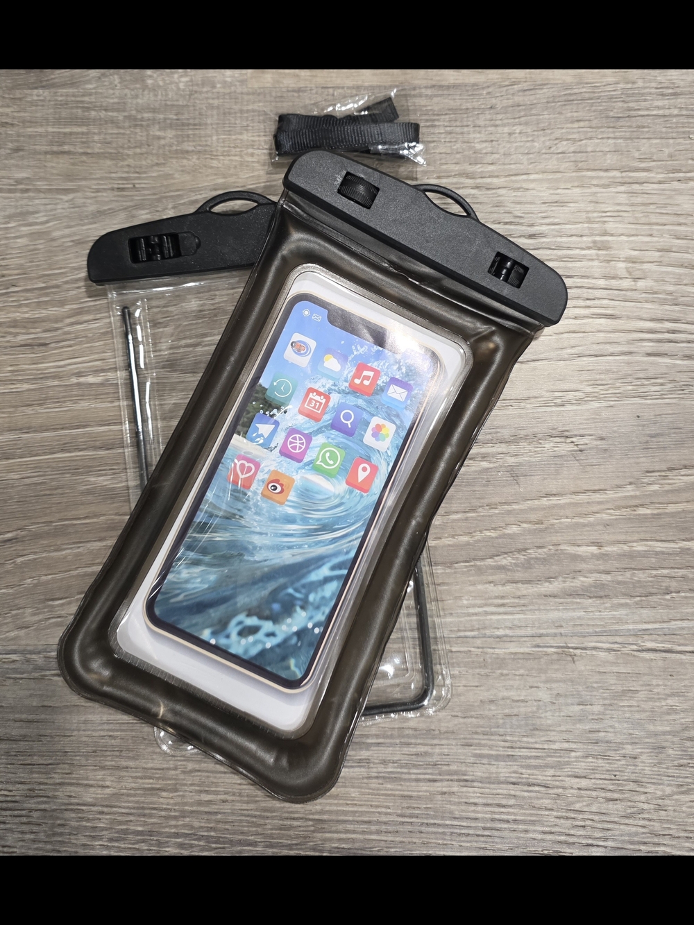 Universal Black Waterproof Phone Pouch with Secure Lock